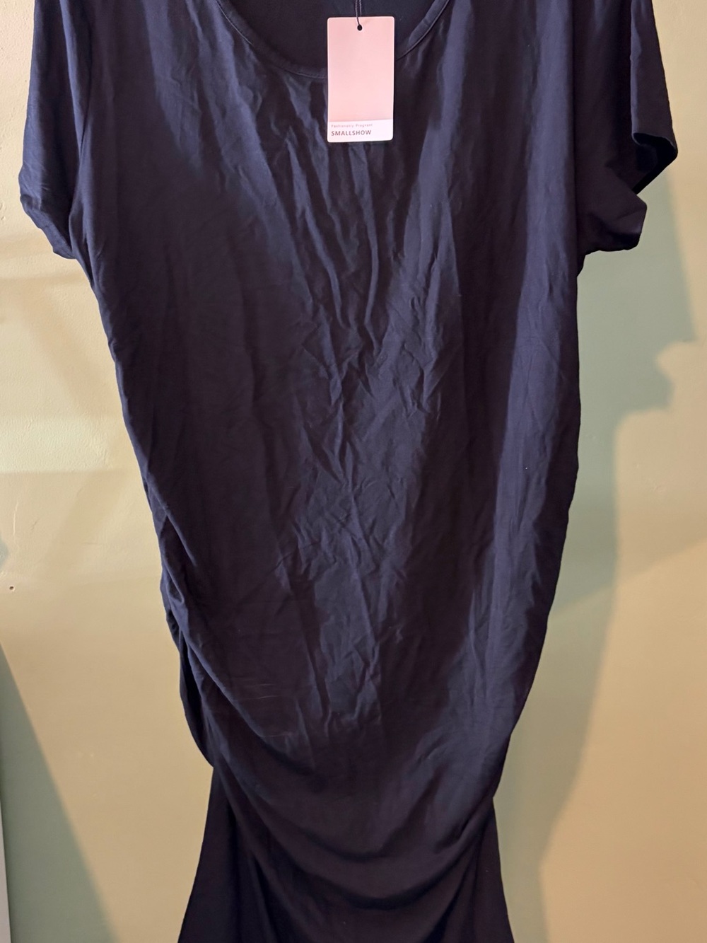 Maternity Black Short-Sleeve Maxi Dress
